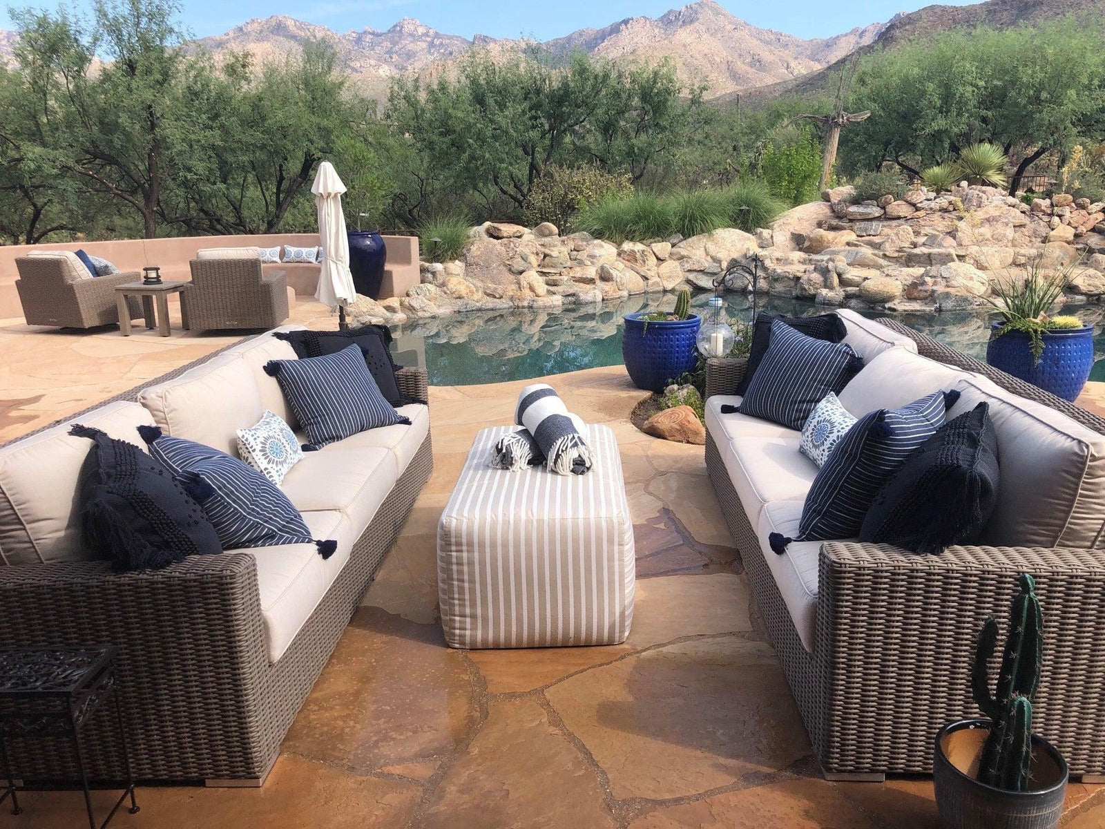 American Home Furniture | Sunset West - 24" x 48" Rectangle Coffee Table/Ottoman in Heritage Granite