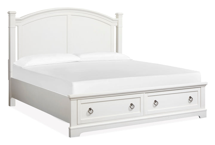 Kingston Whisper White And Cerused Nutmeg California King Panel Storage Bed - B6407-74A
