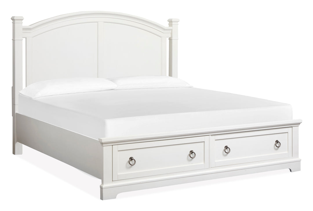 Kingston Whisper White And Cerused Nutmeg King Panel Storage Bed - B6407-64A
