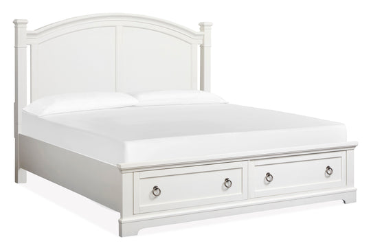 Kingston Whisper White And Cerused Nutmeg King Panel Storage Bed - B6407-64A