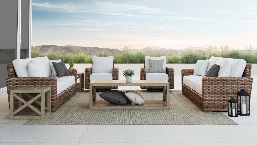 American Home Furniture | Sunset West - Havana Sofa in Canvas Flax w/ Self Welt