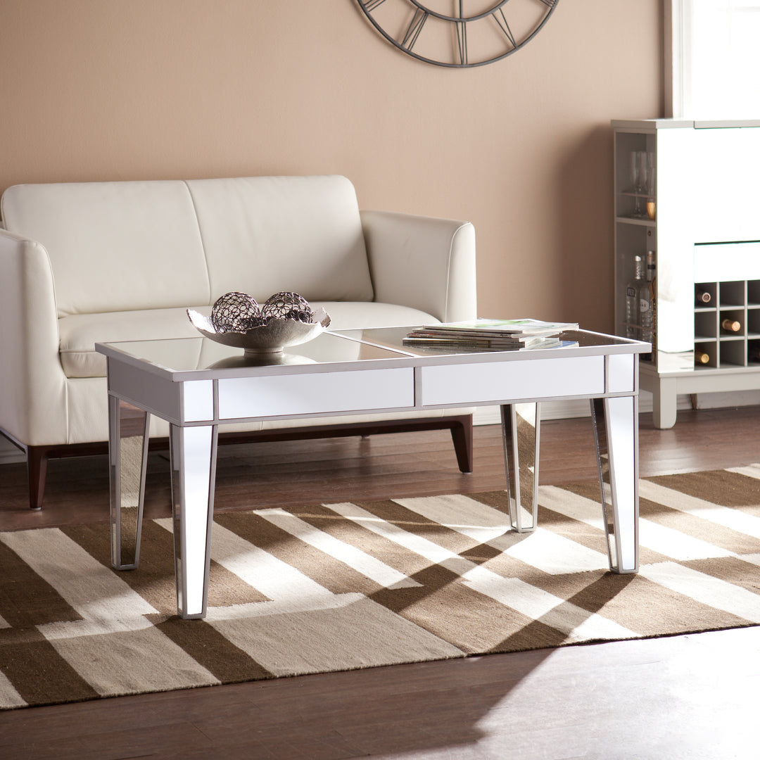 American Home Furniture | SEI Furniture - Mirage Mirrored Cocktail Table