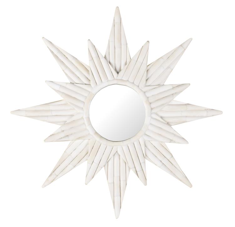 American Home Furniture Century Sunburst Bone Mirror
