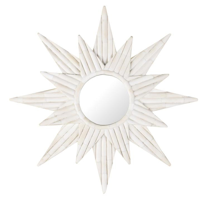 American Home Furniture Century Sunburst Bone Mirror