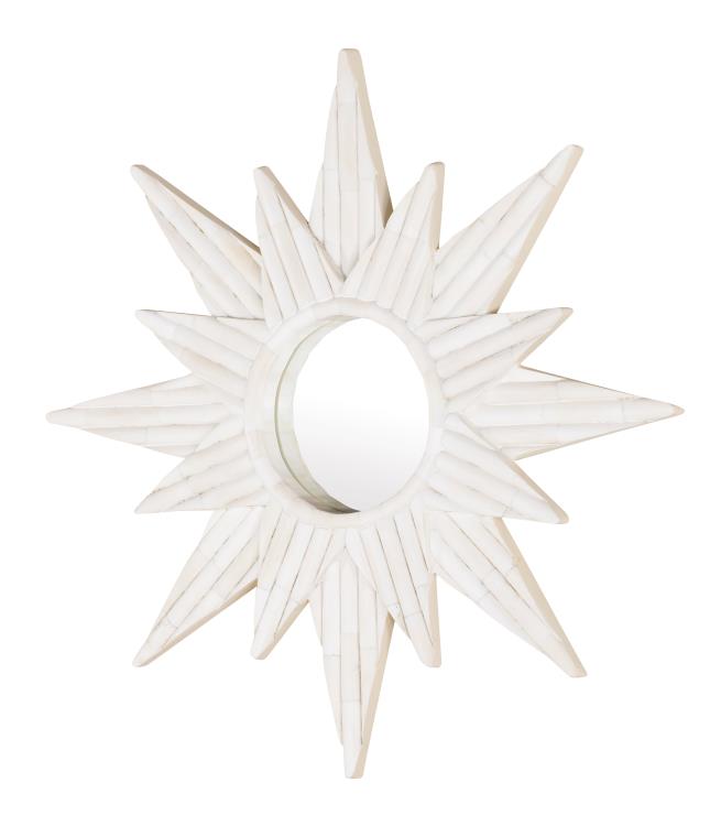 American Home Furniture Century Sunburst Bone Mirror