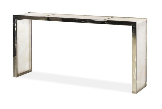 American Home Furniture Century Samantha Glassy Quartz Console Table