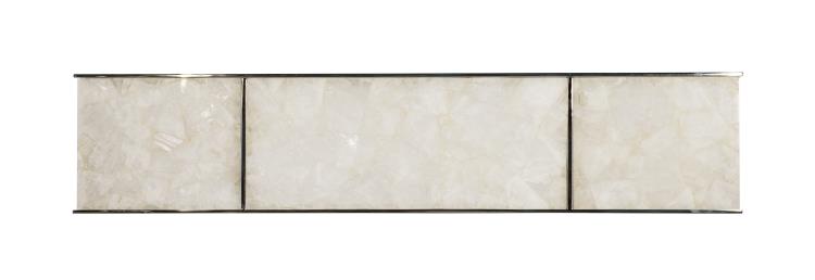 American Home Furniture Century Samantha Glassy Quartz Console Table