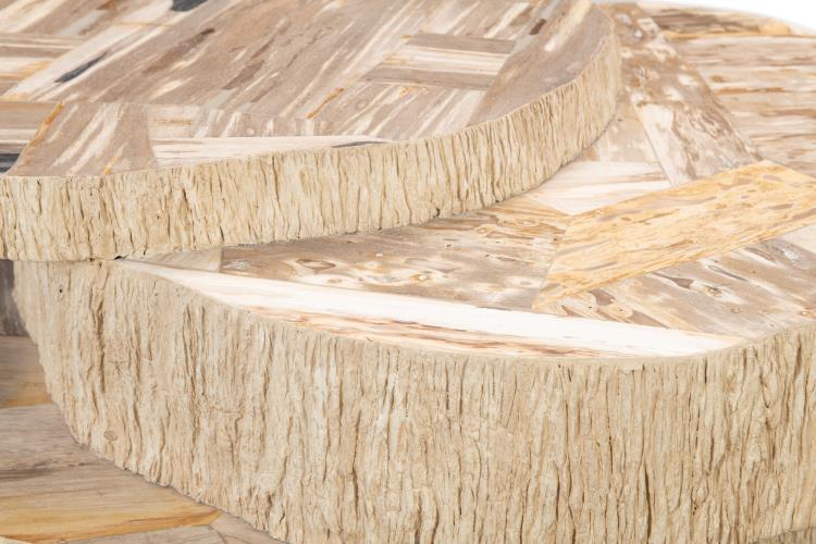 American Home Furniture Century Petrified Wood Stacked Cocktail