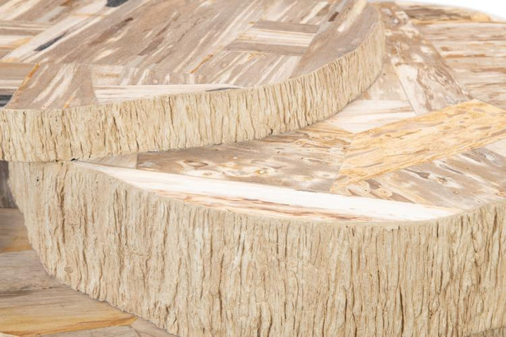 American Home Furniture Century Petrified Wood Stacked Cocktail