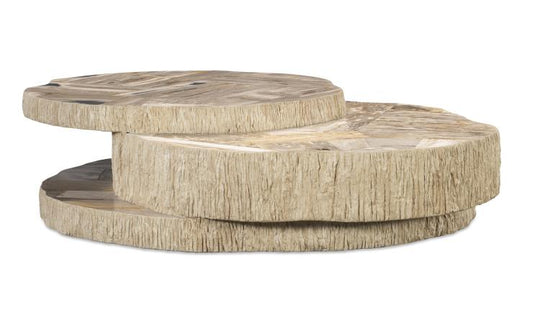 American Home Furniture Century Petrified Wood Stacked Cocktail