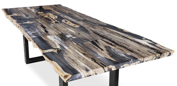 American Home Furniture Century Andreas Petrified Wood Dining Table