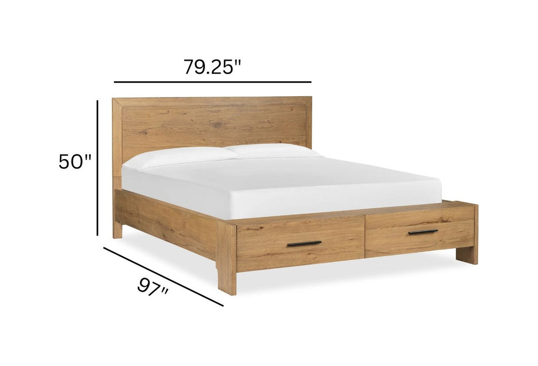 Davenport Rustic Caramel California King Panel Storage Bed - B6309-74A