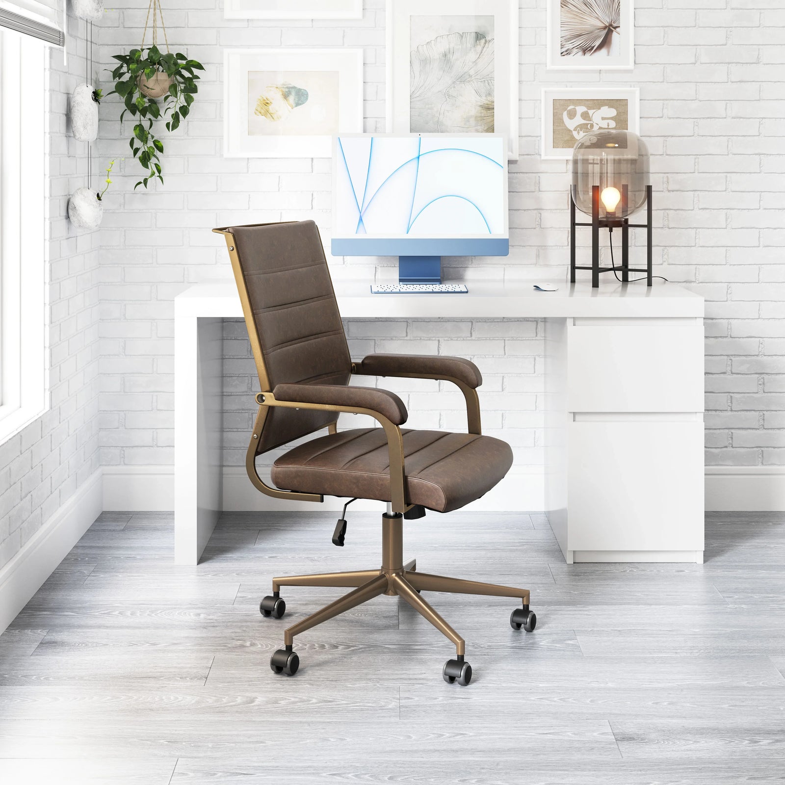 Auction Office Chair Espresso - AmericanHomeFurniture