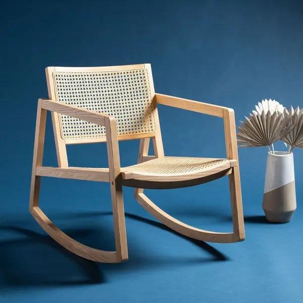 Safavieh Couture Perth Rattan Rocking Chair - Thumbnail 2