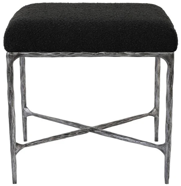 Mandy Boucle And Metal Ottoman
