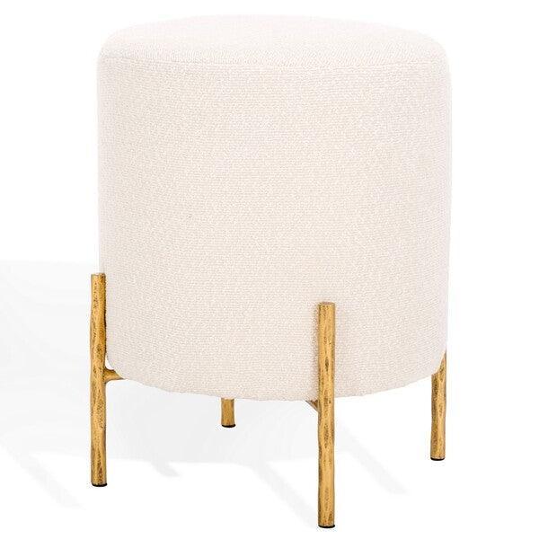 Jessa Round Boucle Ottoman - AmericanHomeFurniture