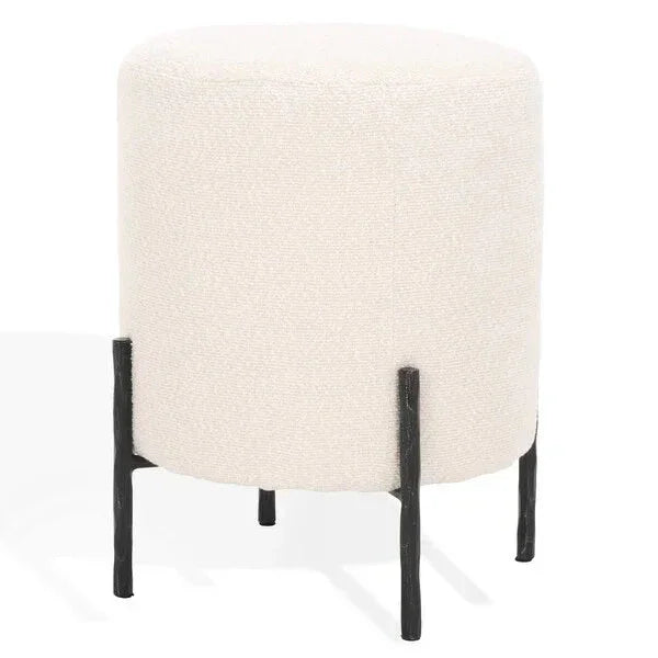 Jessa Round Boucle Ottoman - AmericanHomeFurniture