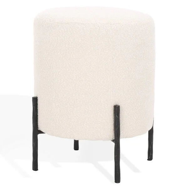 Jessa Round Boucle Ottoman - AmericanHomeFurniture