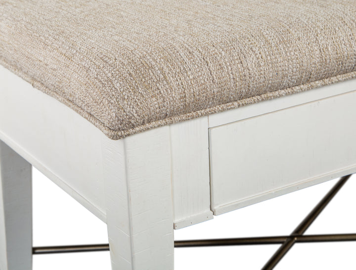 Heron Cove Chalk White And Dovetail Grey Upholstered Bench - D4400-68
