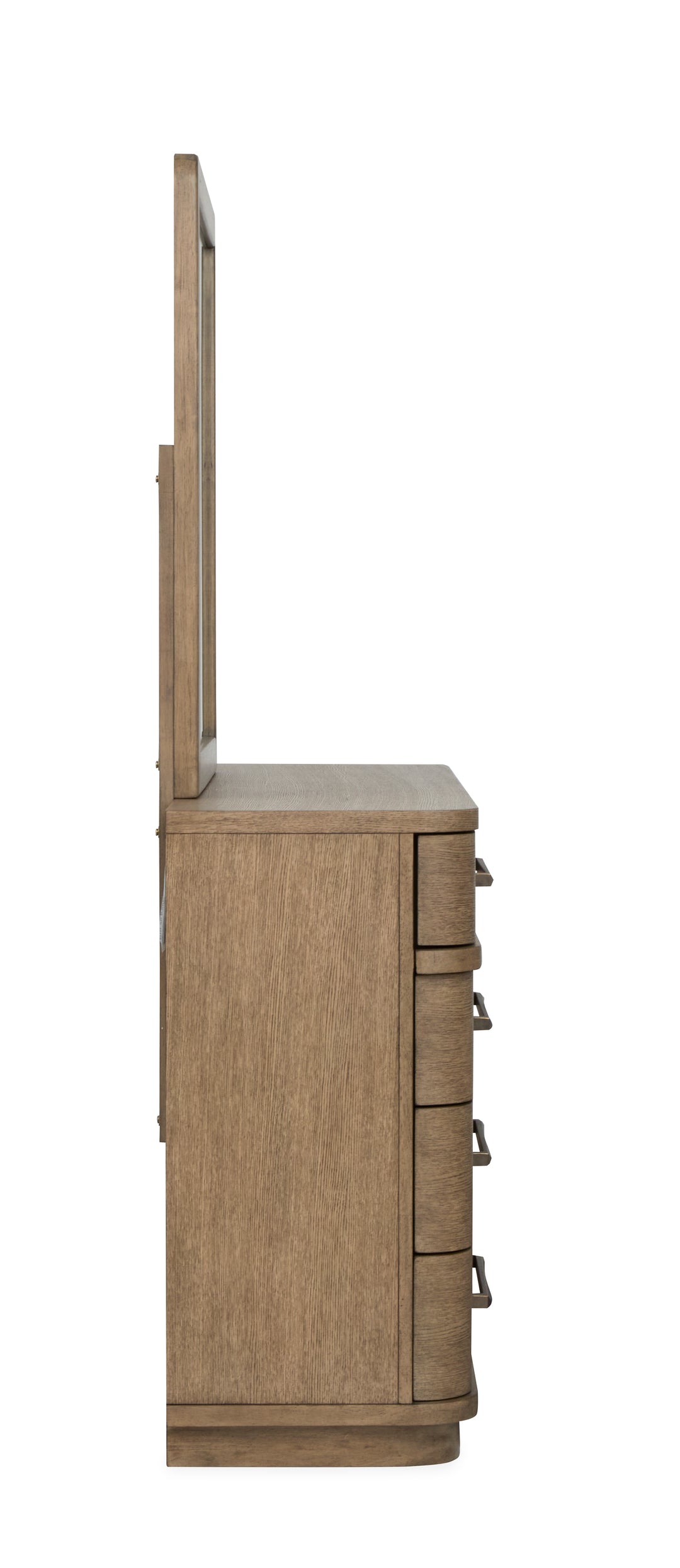 Thorne Amber Brown Double Drawer Dresser With Portrait Mirror - B6593-2242