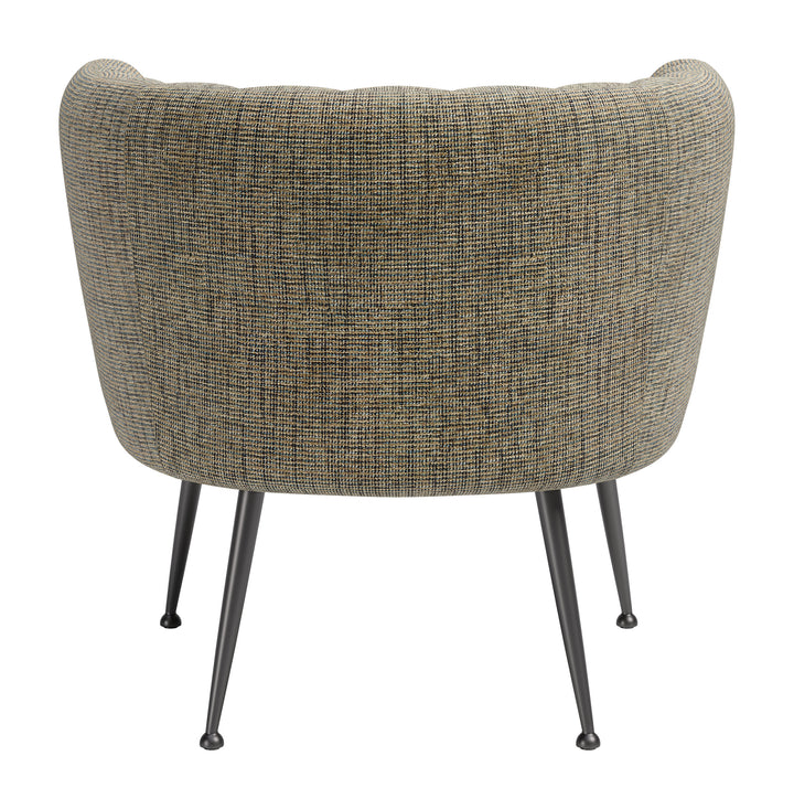 Deco Accent Chair Green Tweed