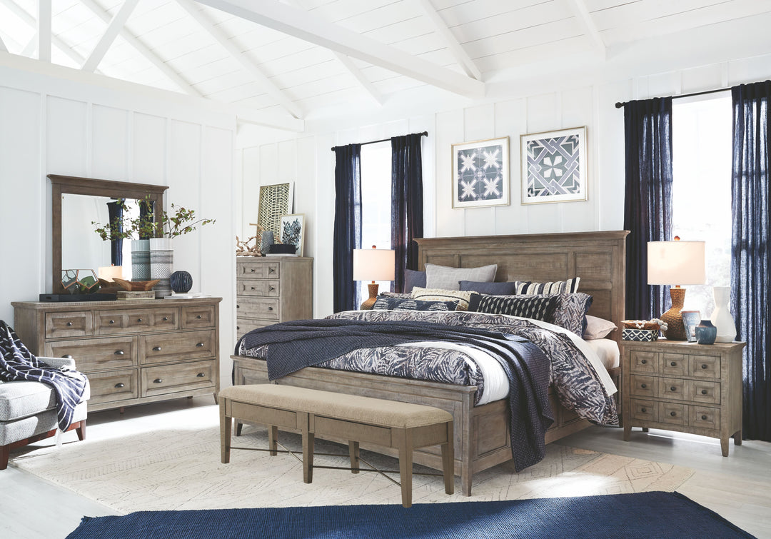Paxton Place Dovetail Grey King Panel Bed - B4805-64