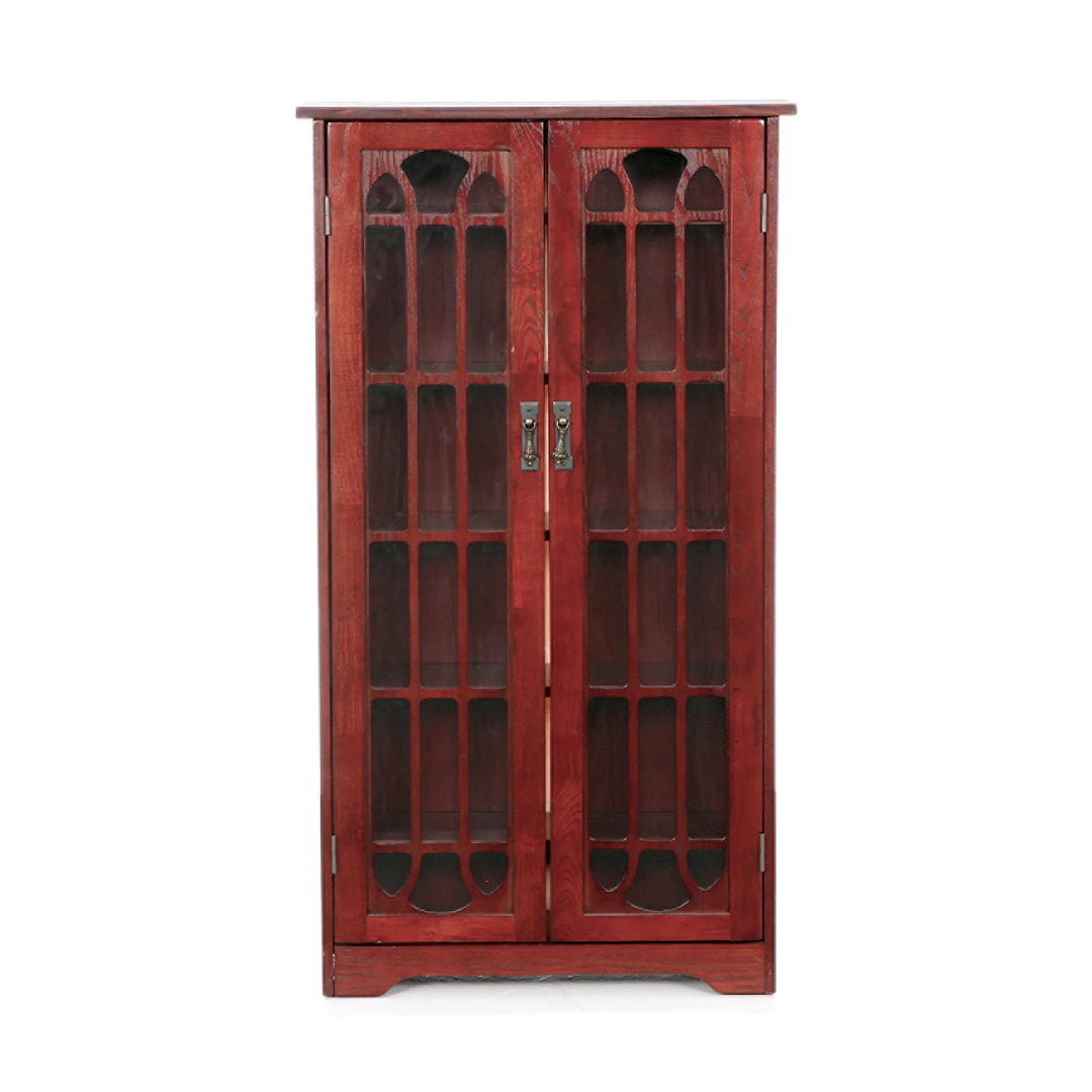 Window Pane Media Cabinet - Cherry - AmericanHomeFurniture