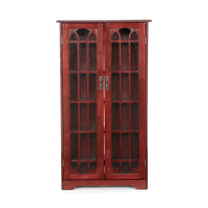 Window Pane Media Cabinet - Cherry - AmericanHomeFurniture