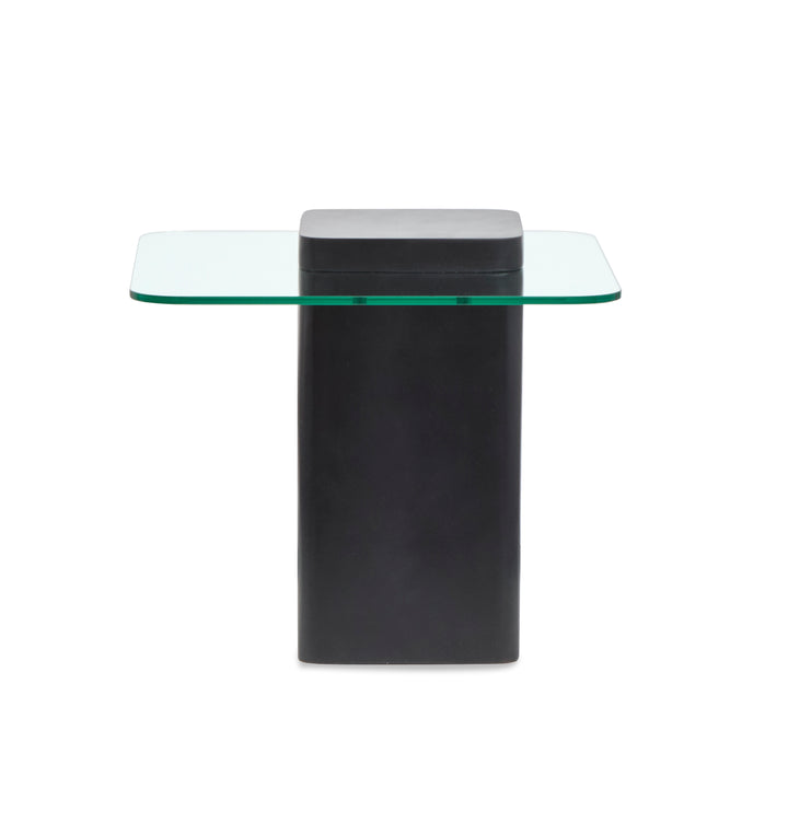 Donora Clear Glass And Obsidian Square End Table - T6388-01