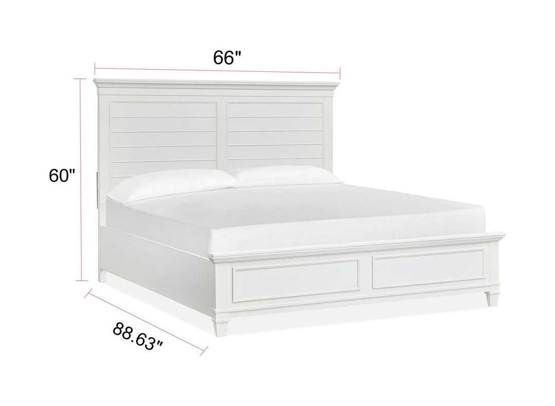 Charleston White Dove Queen White Panel Bed - B5611-54WH