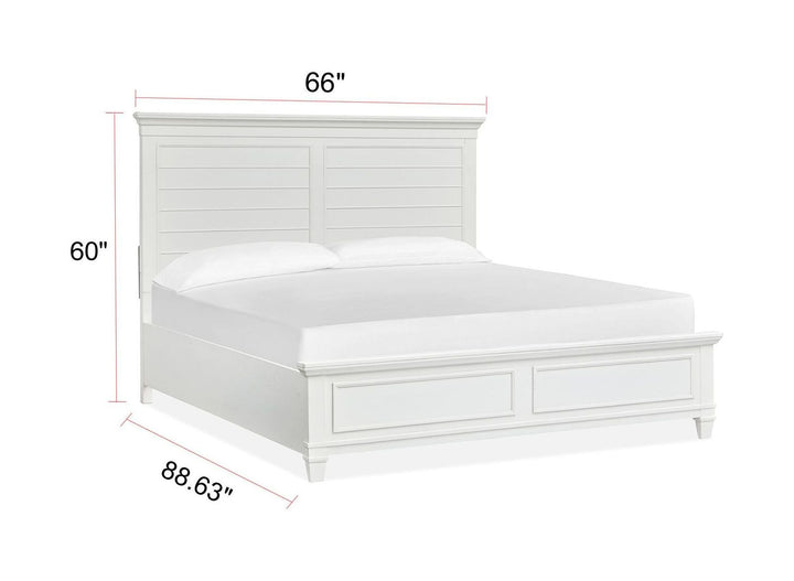 Charleston White Dove Queen White Panel Bed - B5611-54WH