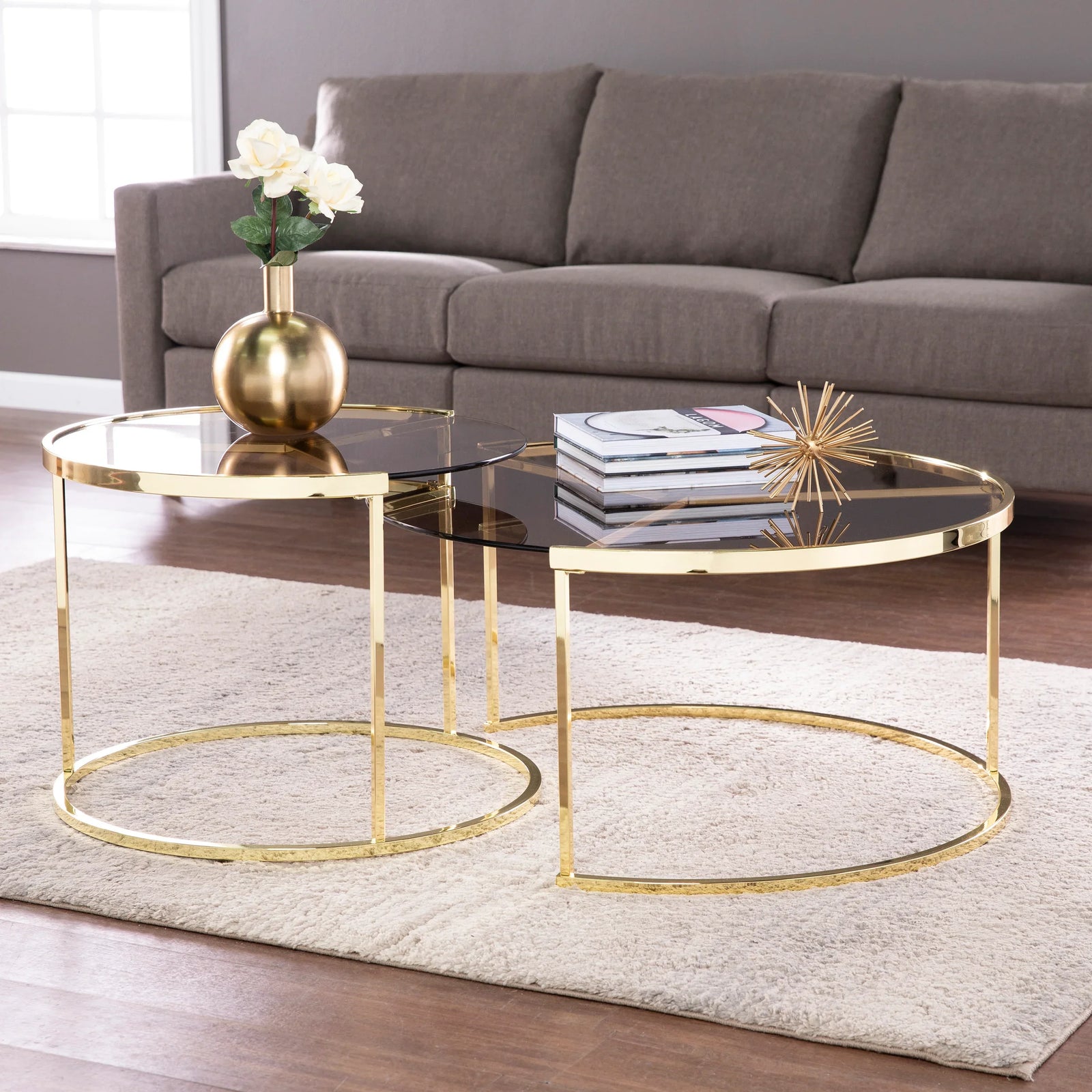SEI Furniture Martley 2pc Nesting Cocktail Table Set COFFEE TABLES