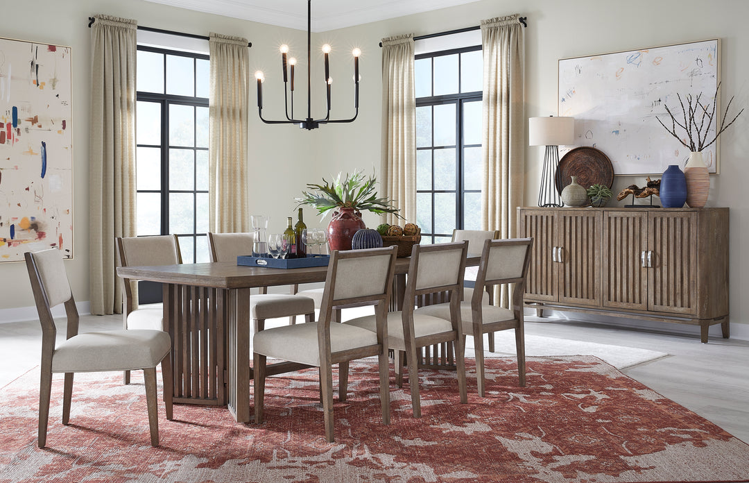 Kavanaugh Weathered Kona Brown Trestle Dining Table - D5612-21
