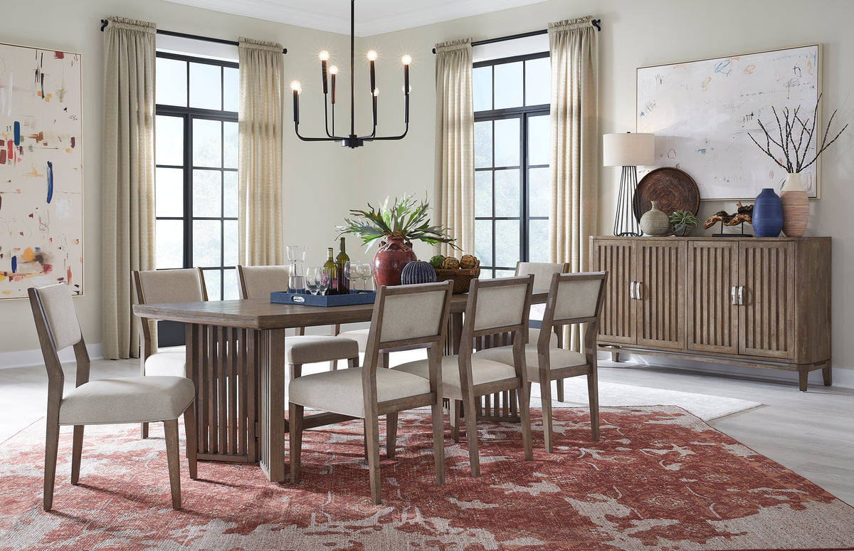 Kavanaugh Weathered Kona Brown Trestle Dining Table - D5612-21
