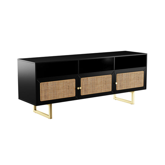 SEI Furniture Mursley Media Cabinet w/ Storage - Black MEDIA + TV STANDS