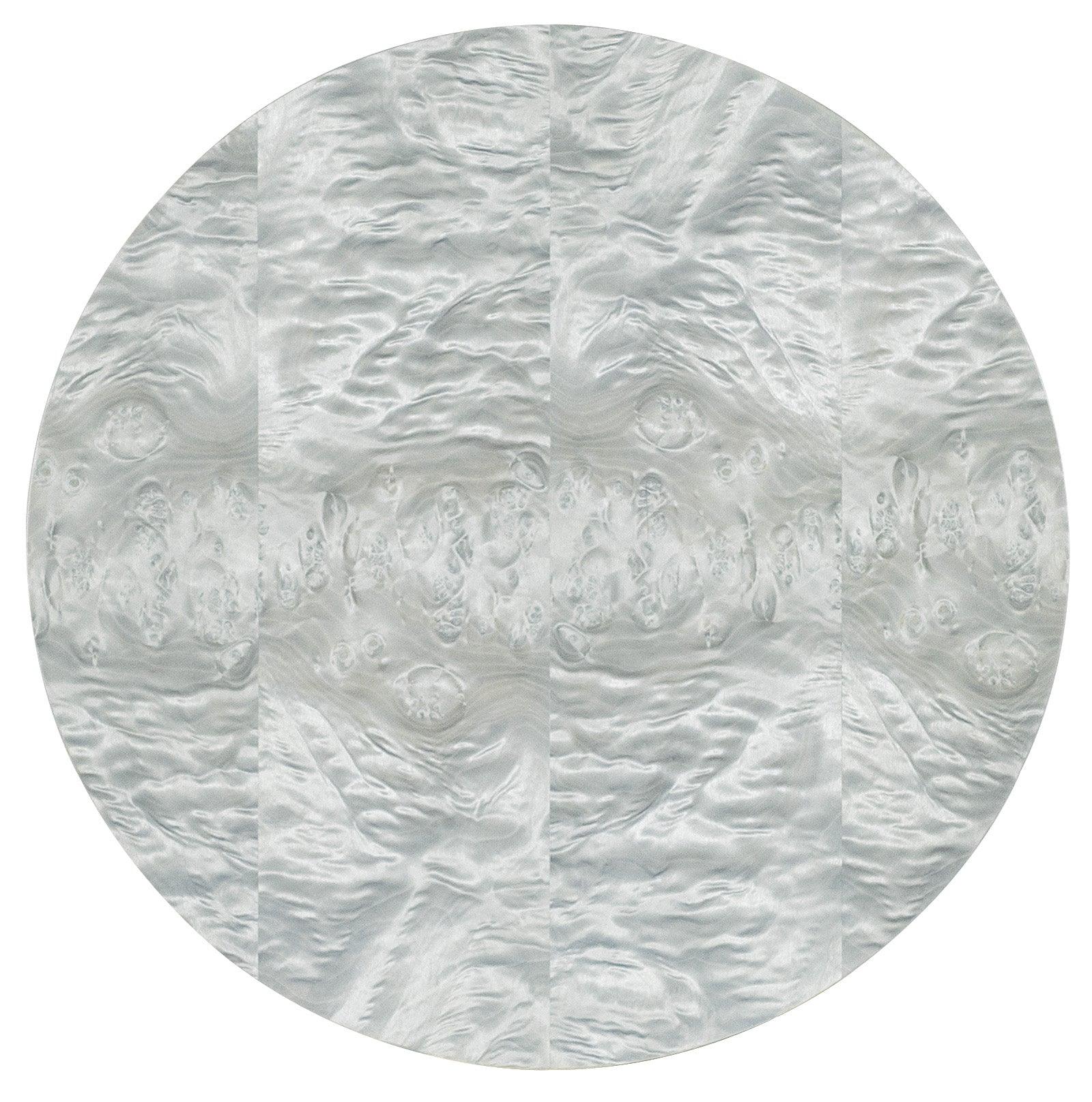 Silver and gray finished burl veneers/20''W x 20''L x 24''H