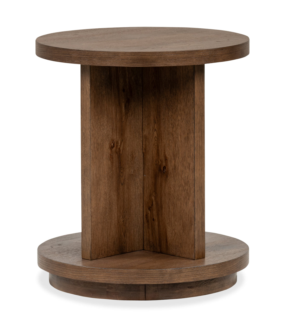 Oswald Brown Round End Table - T6576-05