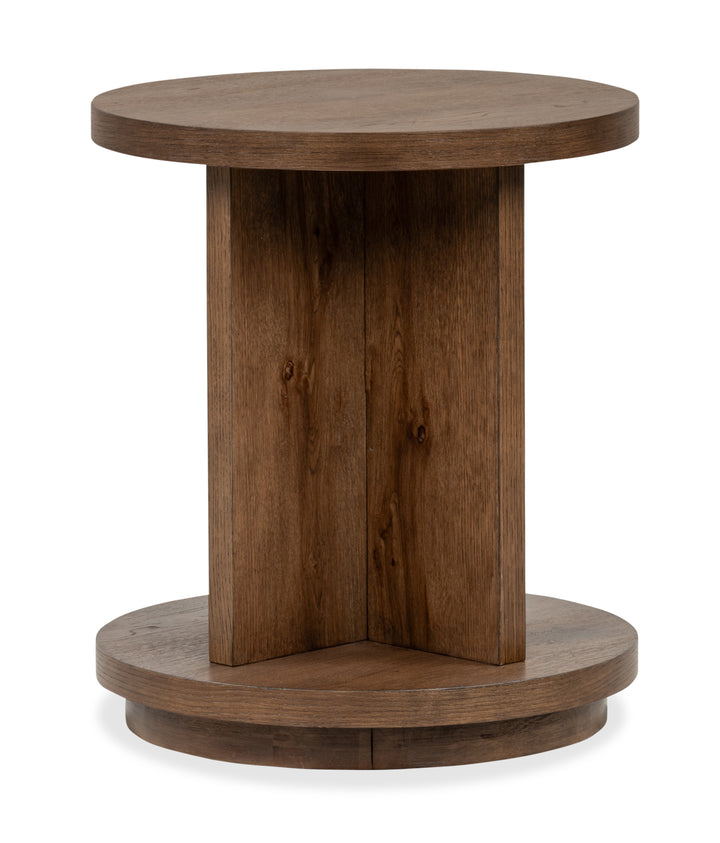 Oswald Brown Round End Table - T6576-05