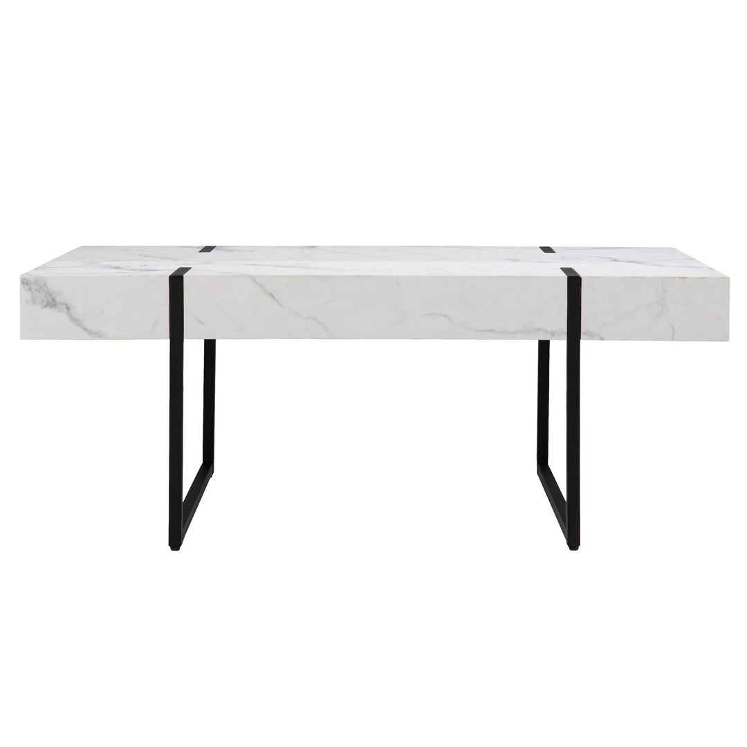Rangley Modern Faux Marble Cocktail Table - AmericanHomeFurniture