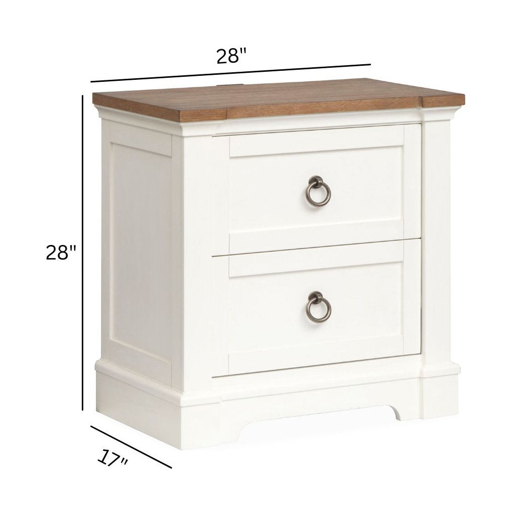 Kingston Whisper White And Cerused Nutmeg Drawer Nightstand - B6407-01