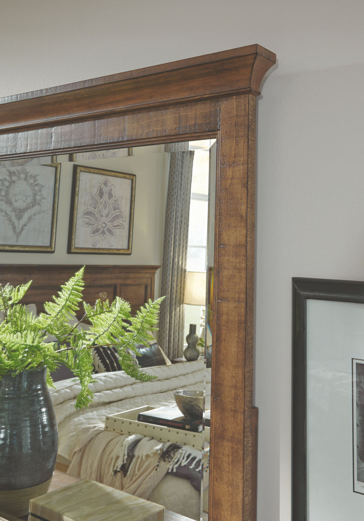 Bay Creek Toasted Nutmeg Drawer Dresser With Landscape Mirror - B4398-2040
