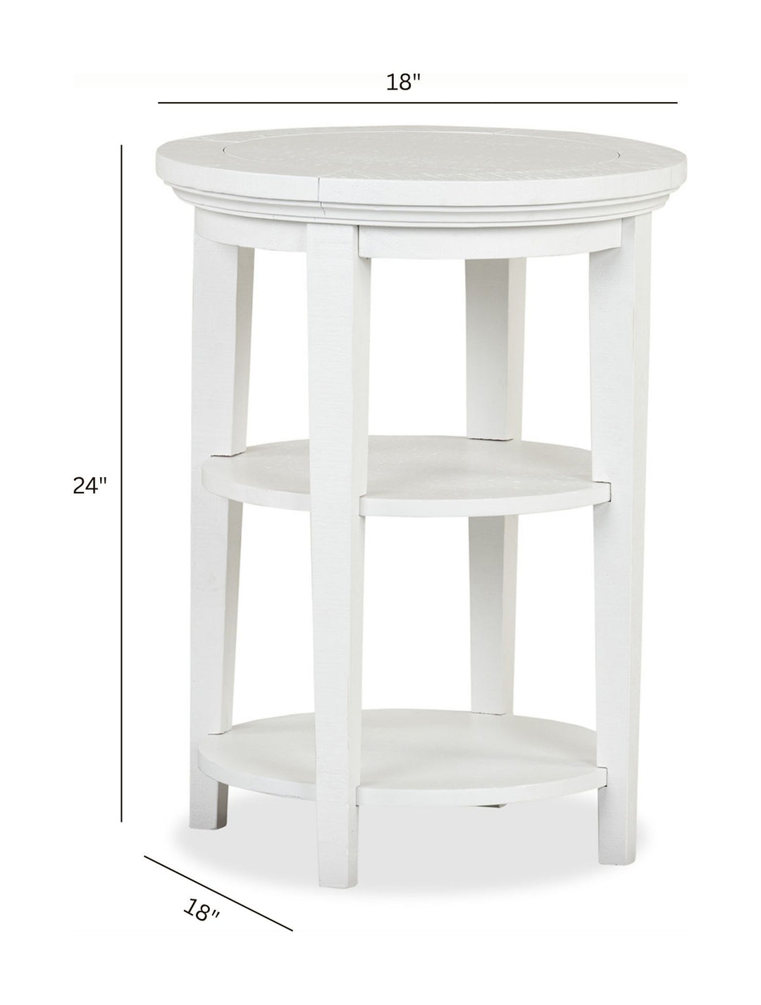Heron Cove Chalk White Round Accent End Table - T4400-35