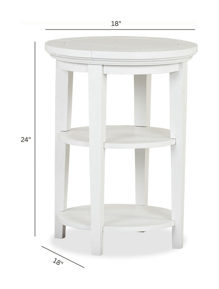 Heron Cove Chalk White Round Accent End Table - T4400-35