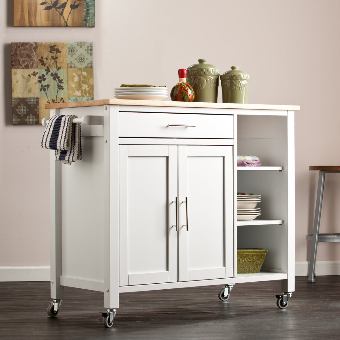 American Home Furniture | SEI Furniture - Martinville Kitchen Cart - White