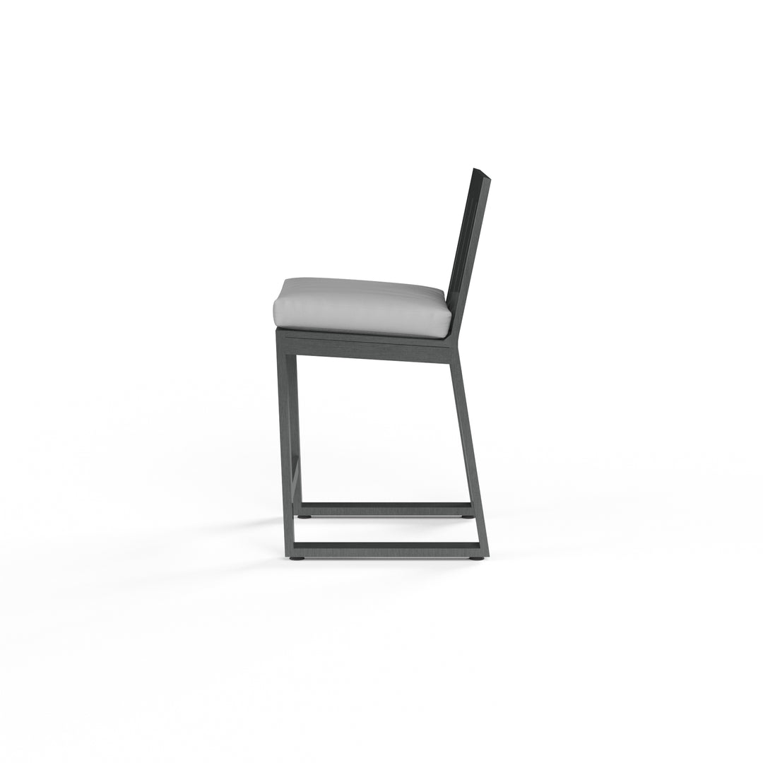 American Home Furniture | Sunset West - Redondo Barstool in Cast Silver, No Welt