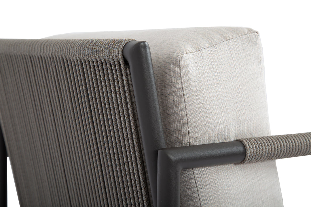 Pietra Club Chair in Dupione Celeste, No Welt