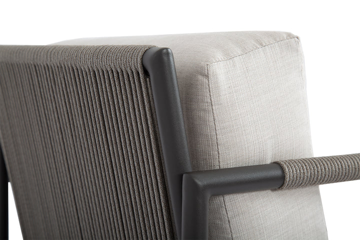 Pietra Club Chair in Dupione Celeste, No Welt