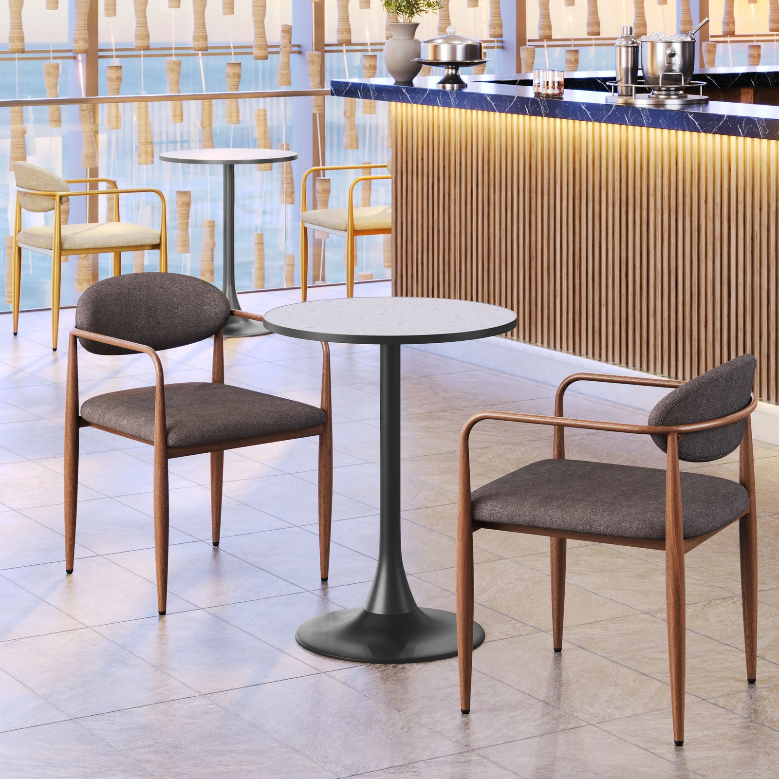 Zuo Bite Bistro Table Gray & Black DINING TABLES