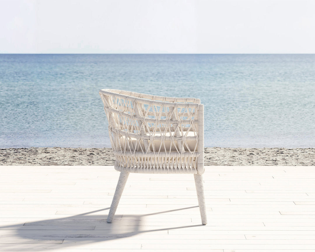 American Home Furniture | Sunset West - Dana Rope Dining Chair in Linen Canvas w/ Self Welt