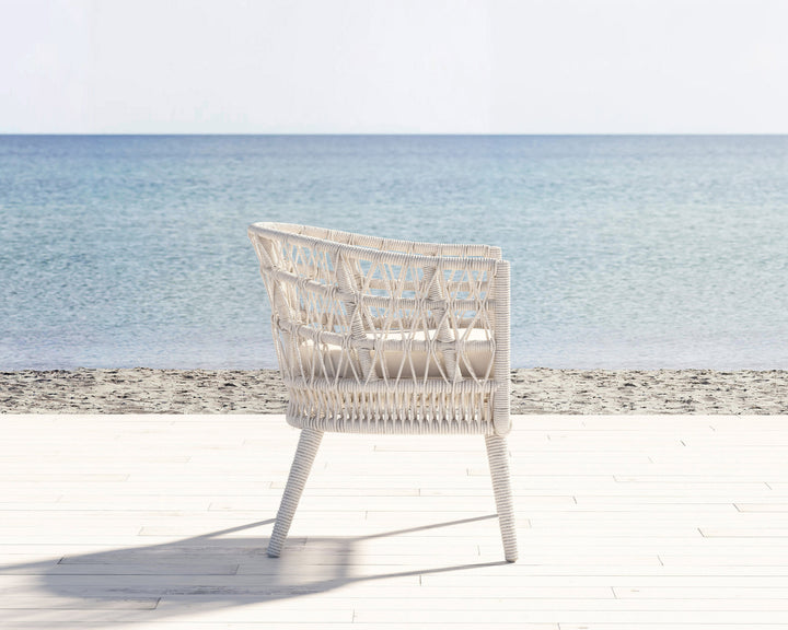 American Home Furniture | Sunset West - Dana Rope Dining Chair in Linen Canvas w/ Self Welt